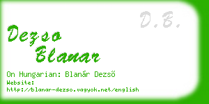 dezso blanar business card